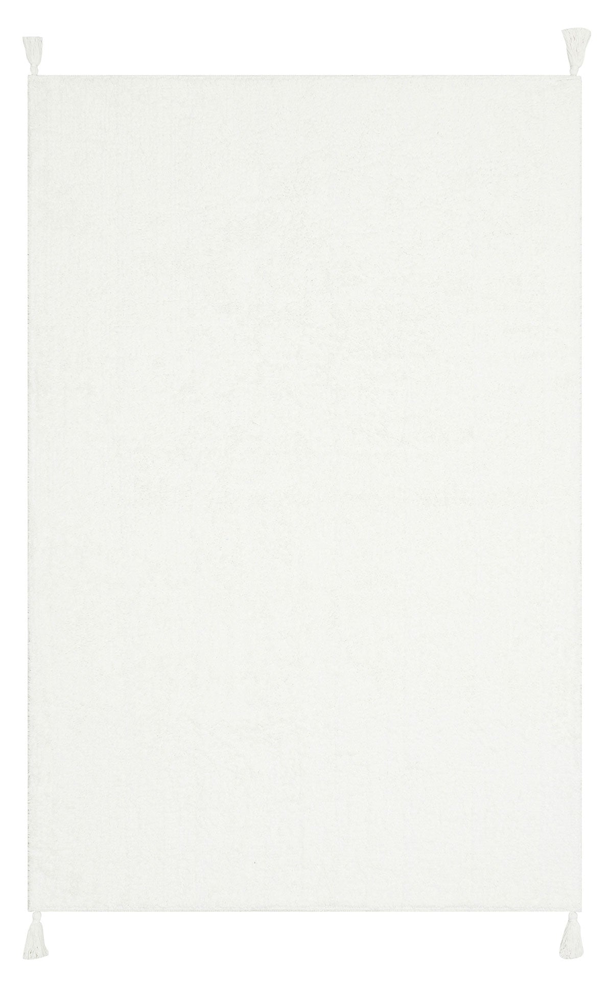COTTON BOON CBN PLAIN WHITE yıkanabilir kaymaz tabanlı doğal pamuk bebek halısı, beyaz rengiyle mekanınıza zarif bir dokunuş katıyor.