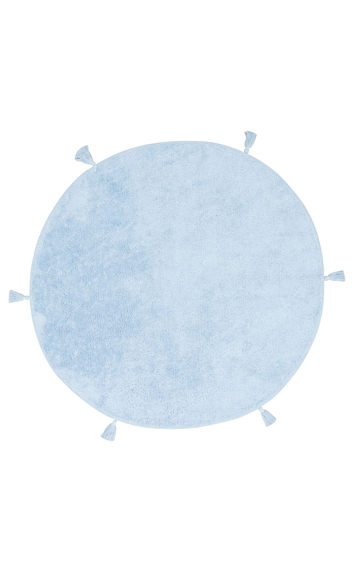 COTTON BOON CBN PLAIN BLUE Yıkanabilir Kaymaz Tabanlı Naturel Pamuk Bebek Halısı mavi rengiyle dikkat çekiyor.