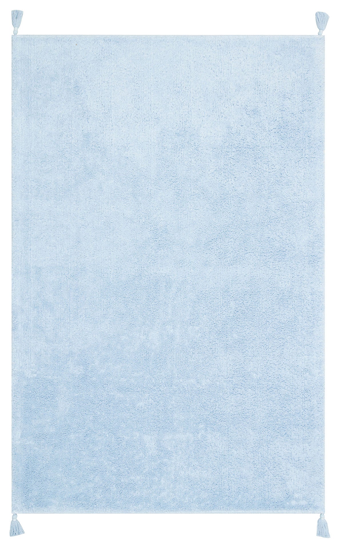 COTTON BOON CBN PLAIN BLUE Yıkanabilir Kaymaz Tabanlı Naturel Pamuk Bebek Halısı Detaylı Görünüm