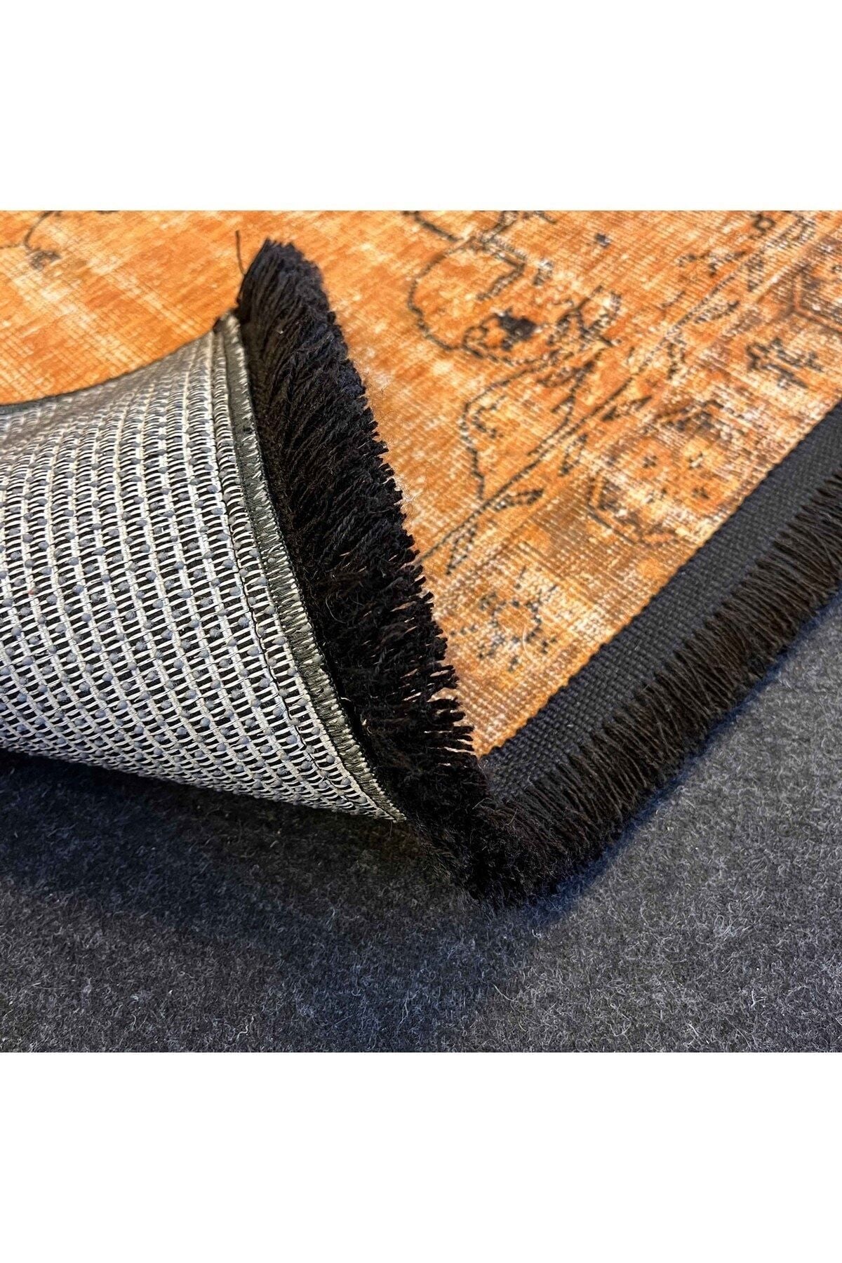 Yumuşak Dokulu Bambu Soft Kilim - Vintage Saçaklı Dijital Baskı HV-SK-919