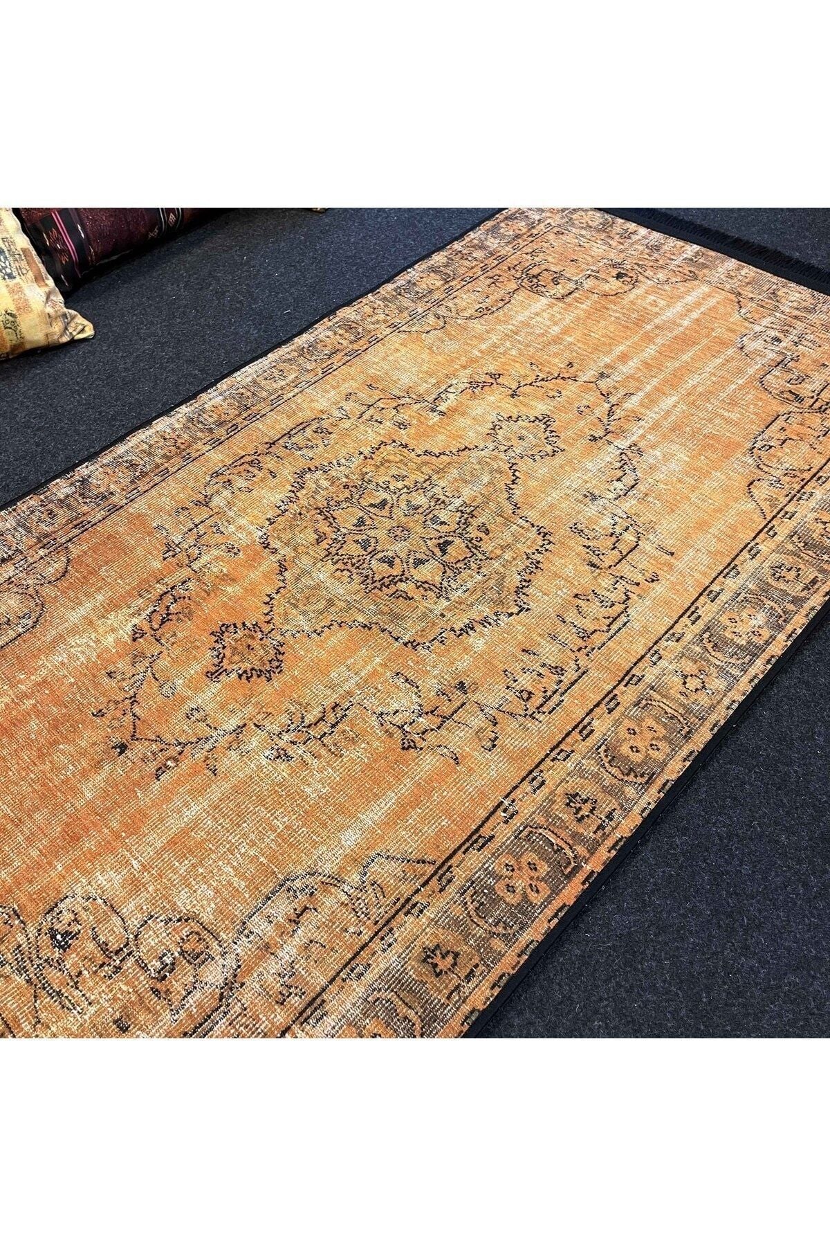 Yumuşak Dokulu Bambu Soft Kilim - Vintage Saçaklı Dijital Baskı HV-SK-919
