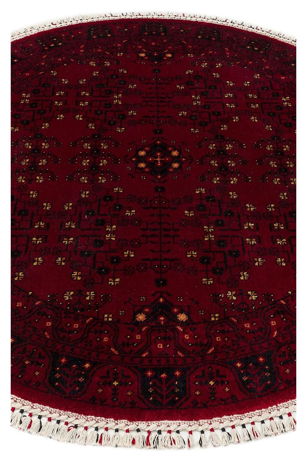NOSTALJI 959 RED Q Afgan/Yağcıbedir Desenli El Emeği Özel Tezgahlarda Üretilen Modern Uşak Halısı