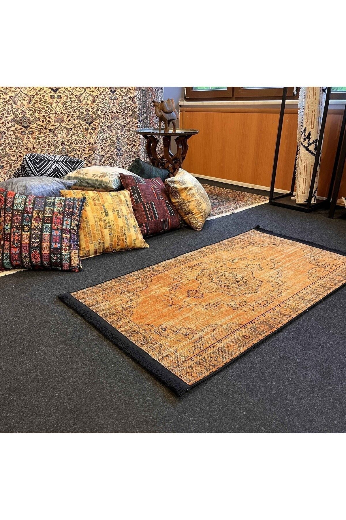 Yumuşak Dokulu Bambu Soft Kilim - Vintage Saçaklı Dijital Baskı HV-SK-919