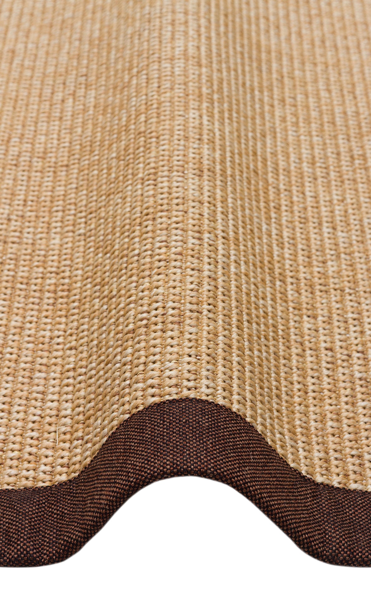 Çikolata Kahve Kumaş Bordürlü Bej Sisal Halı - El Yapımı, Dayanıklı, Modern Tasarım - ZHR_2702_Gold_BRD_Brown_Mix