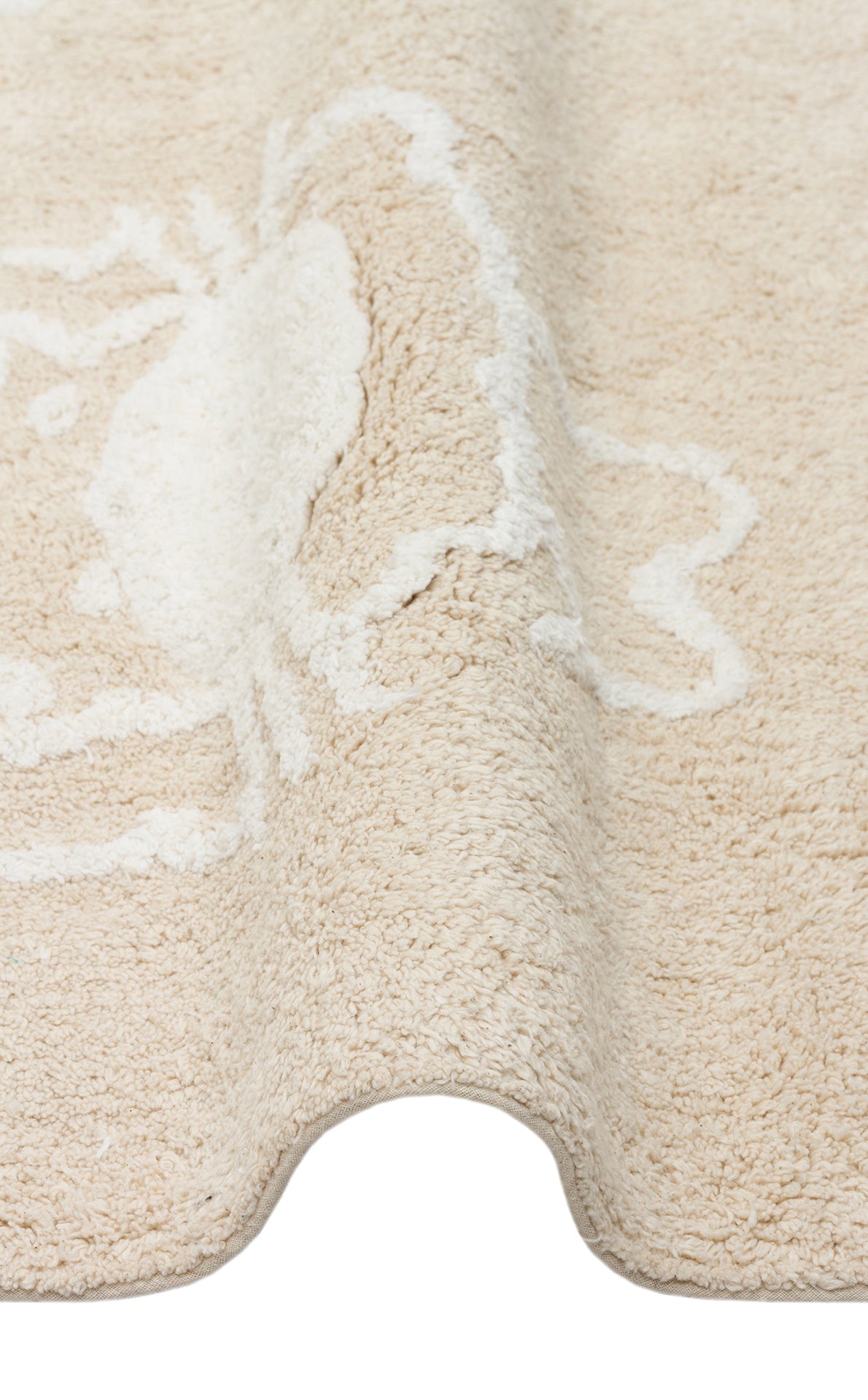 COTTON BOON XXW CBN 16 BEIGE XXW Yıkanabilir Kaymaz Tabanlı Naturel Pamuk Bebek Halısı üstten çekim görünümü