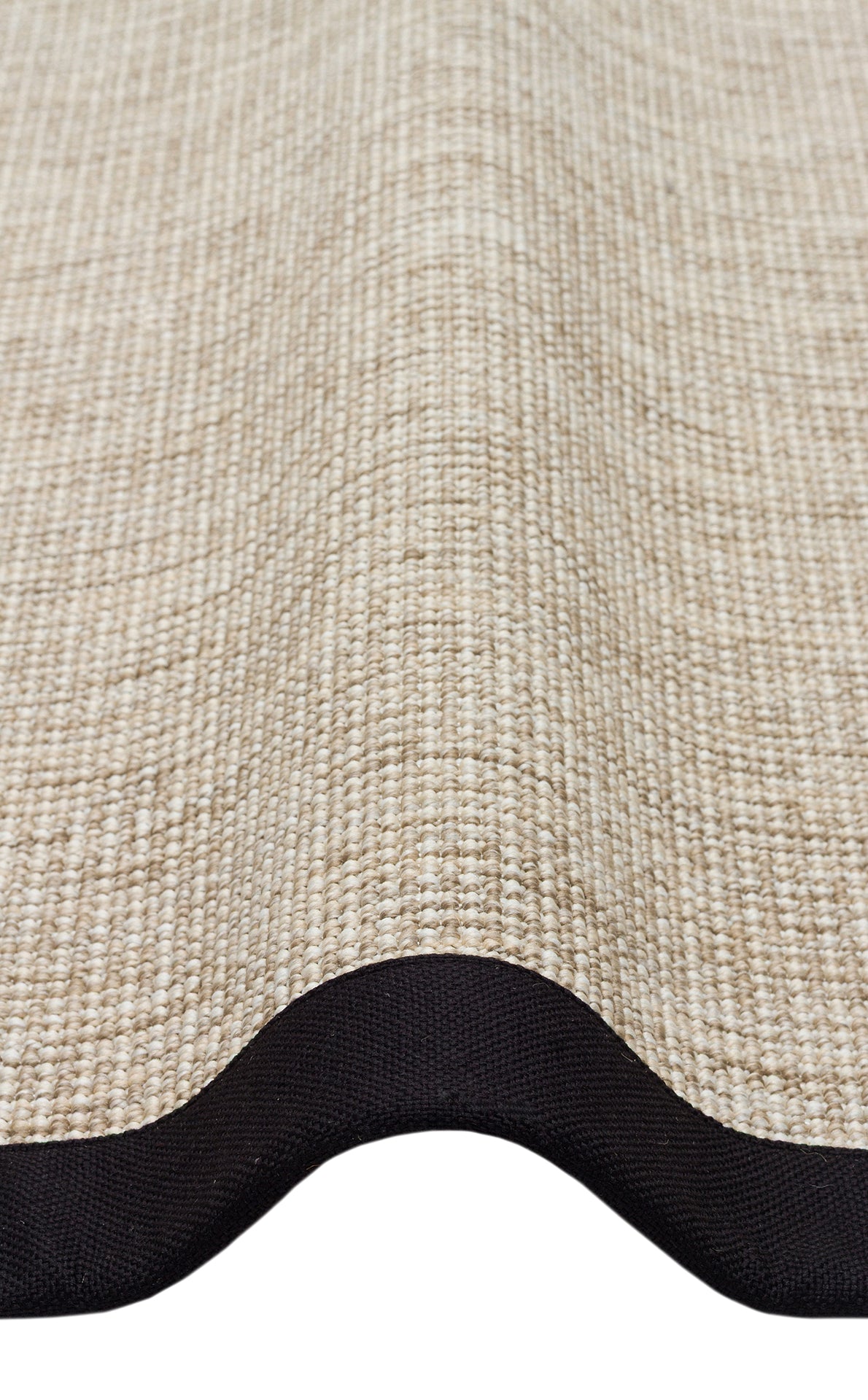 Siyah Kumaş Bordürlü Bej Sisal Halı - El Yapımı, Dayanıklı, Modern Tasarım - ZHR_2703_L.Beige_BRD_Black