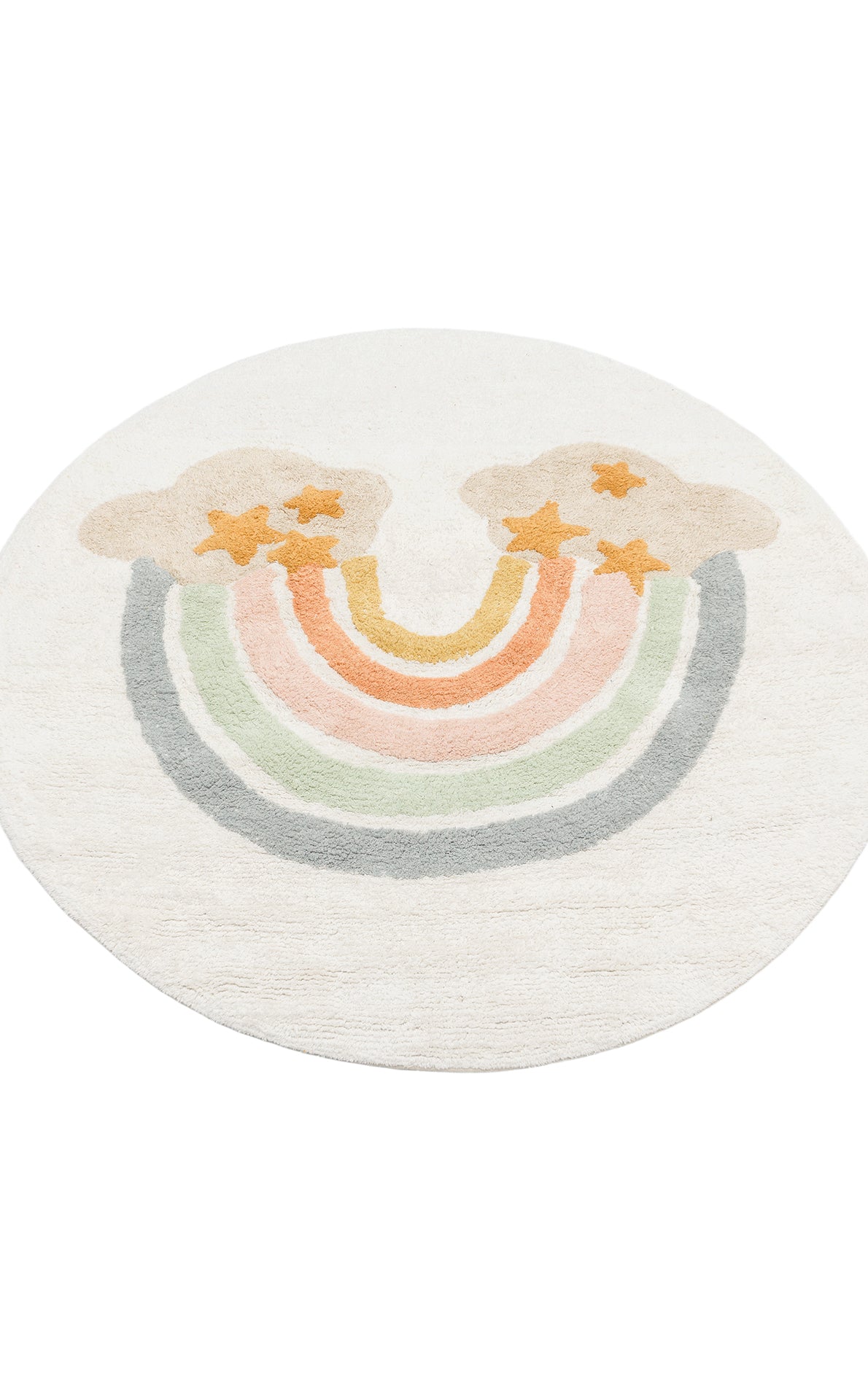 COTTON BOON XXW CBN 07 MULTY XXW doğal renkteki bebek halısı, ev dekorasyonuna uyum sağlayacak minimalist bir tasarıma sahip.