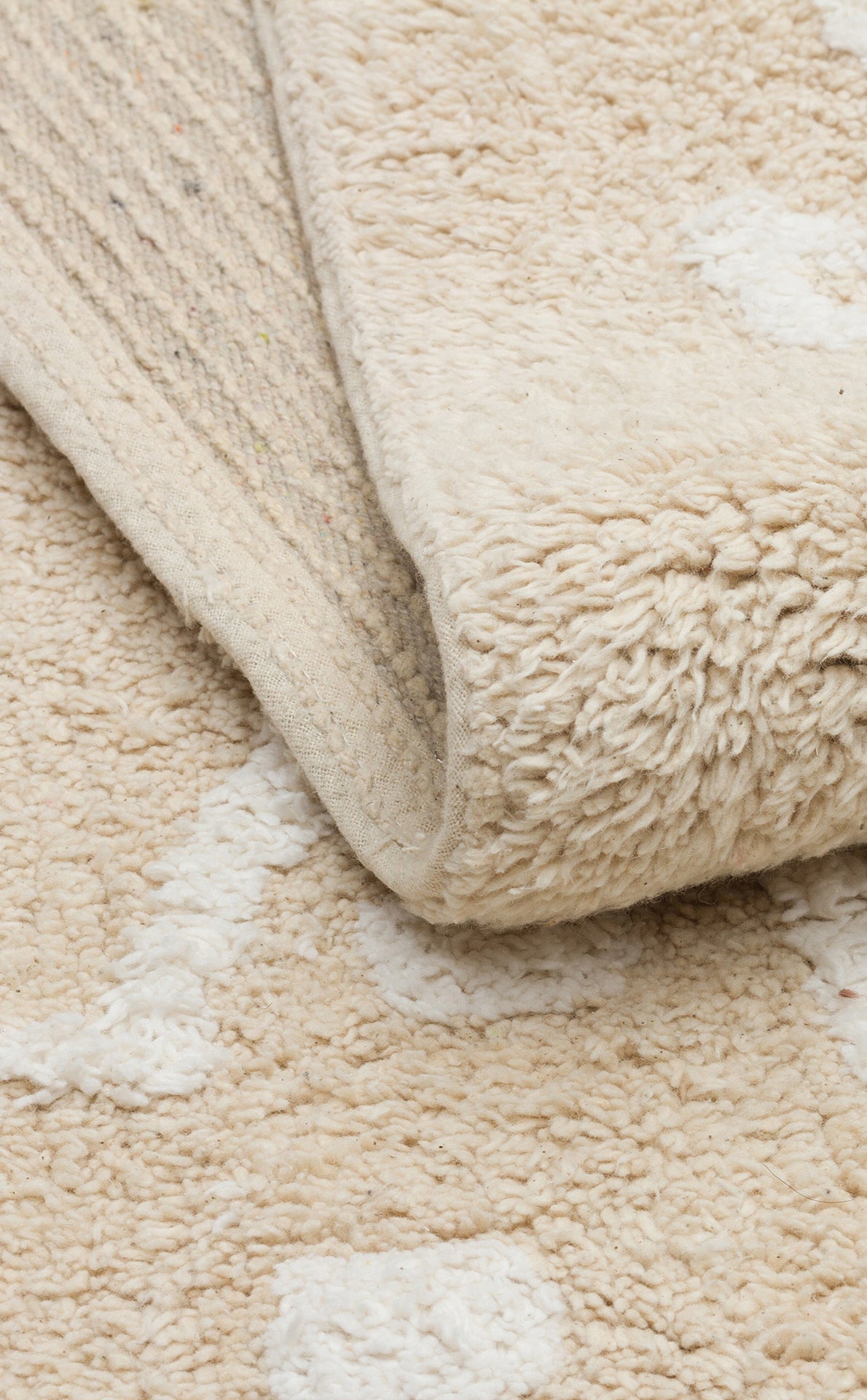 COTTON BOON XXW CBN 16 BEIGE XXW Yıkanabilir Kaymaz Tabanlı Naturel Pamuk Bebek Halısı doğal renk tonları