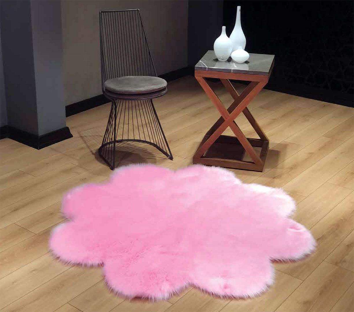 Halı Vagonu Pembe Renkli Uzun Tüylü Exclusive Post