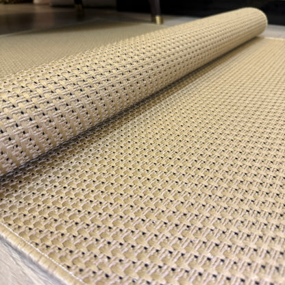 Halı Vagonu JS9905 Kahve Tonlarında Jüt Sisal Halı - Kaymaz ve Dayanıklı, Hav Yapmaz