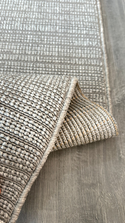 Halı Vagonu Alpaka 8003 Gri Sisal Dokuma Makine Halısı
