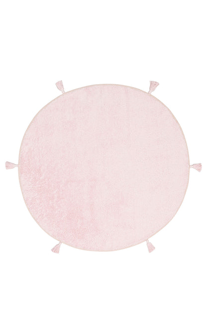 COTTON BOON CBN PLAIN POWDER yıkanabilir kaymaz tabanlı naturel pamuk bebek halısı detaylarıyla gösteriliyor.
