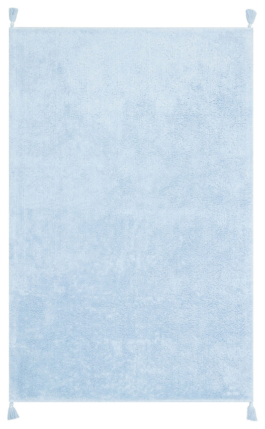 COTTON BOON CBN PLAIN BLUE Yıkanabilir Kaymaz Tabanlı Naturel Pamuk Bebek Halısı Detaylı Görünüm