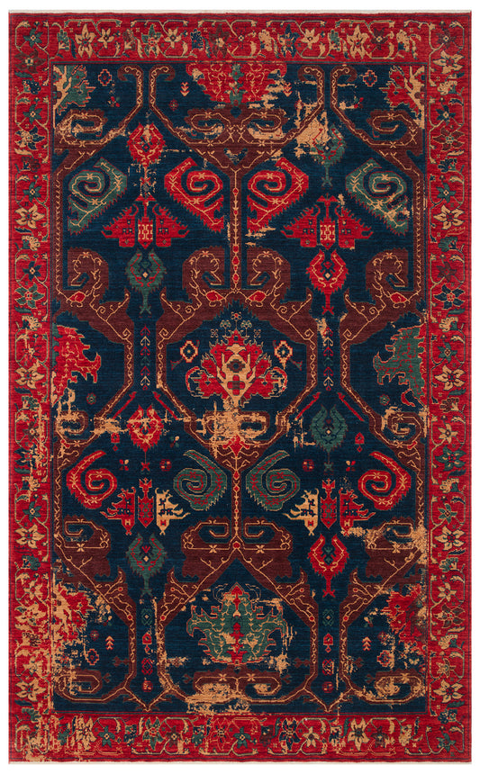 Kadim Yün Kara Tezgah Halısı, vintage Anadolu motifleriyle bezeli ve Yeni Zellanda yününden el emeğiyle üretilmiş şık bir halıdır.