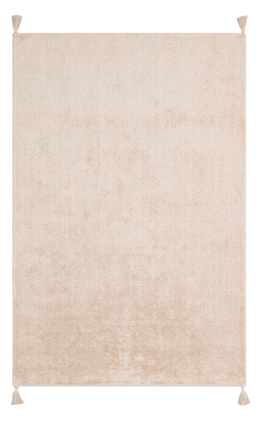 COTTON BOON CBN PLAIN BEIGE Yıkanabilir Kaymaz Tabanlı Naturel Pamuk Bebek Halısı detaylı görünümü.