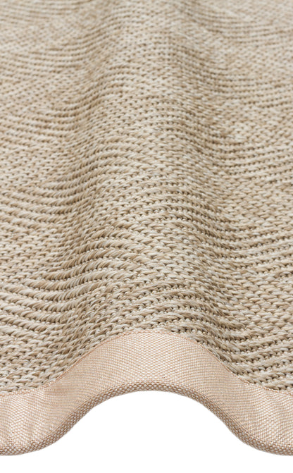 Krem Kumaş Bordürlü Balık Sırtı Desenli Bej Sisal Halı - El Yapımı, Dayanıklı, Modern Tasarım - ZHR_2704_L.Beige_BRD_Beige