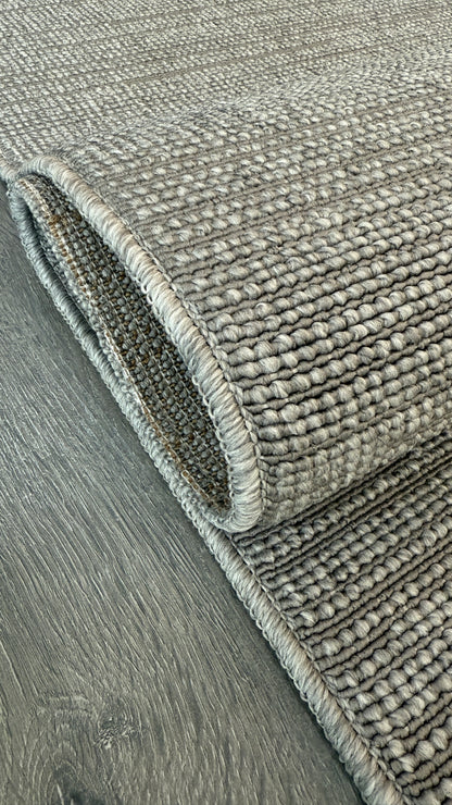Halı Vagonu Alpaka 8003 Gri Sisal Dokuma Makine Halısı
