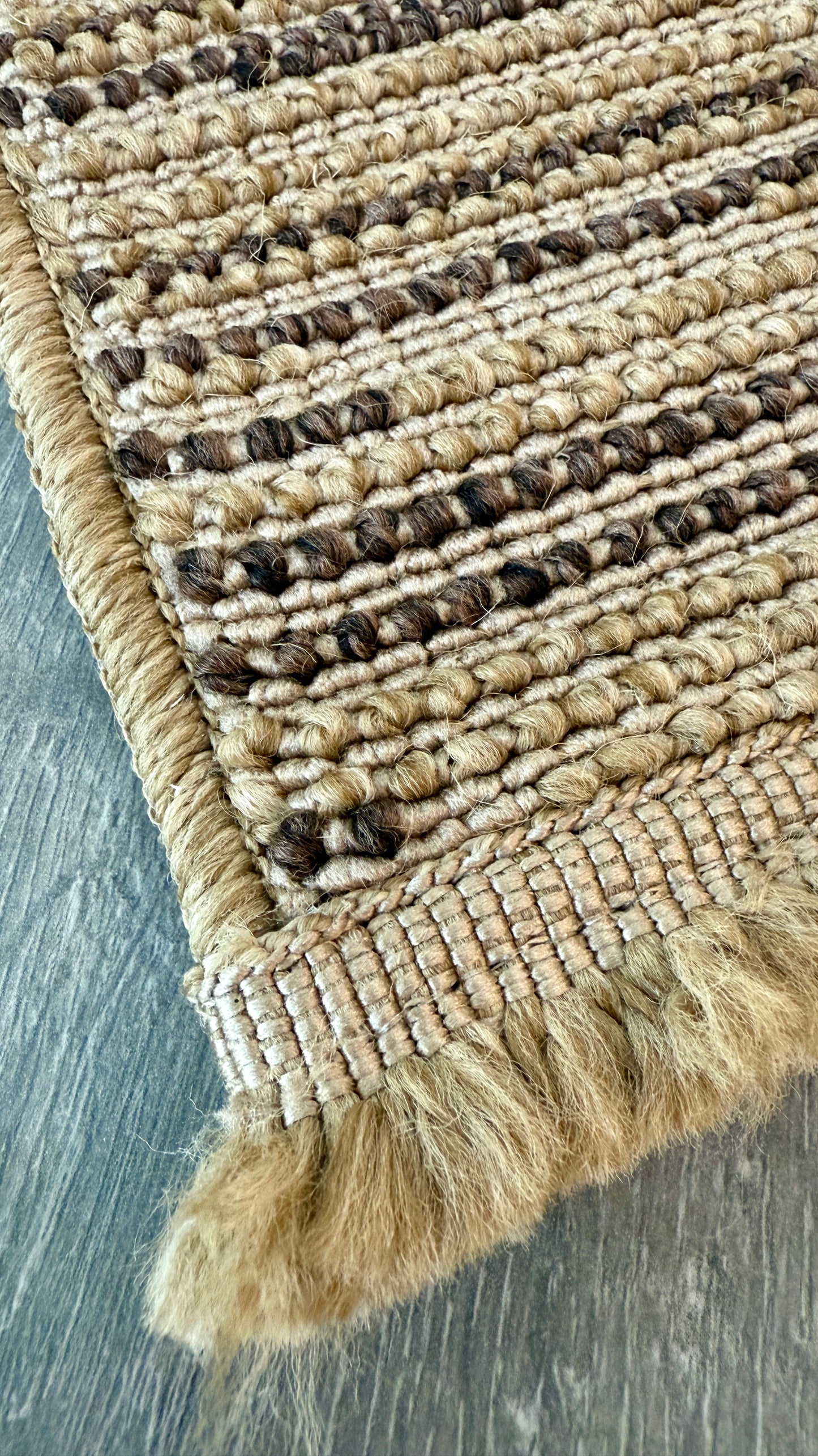 Halı Vagonu Alpaka 8004 Kahve Sisal Dokuma Makine Halısı