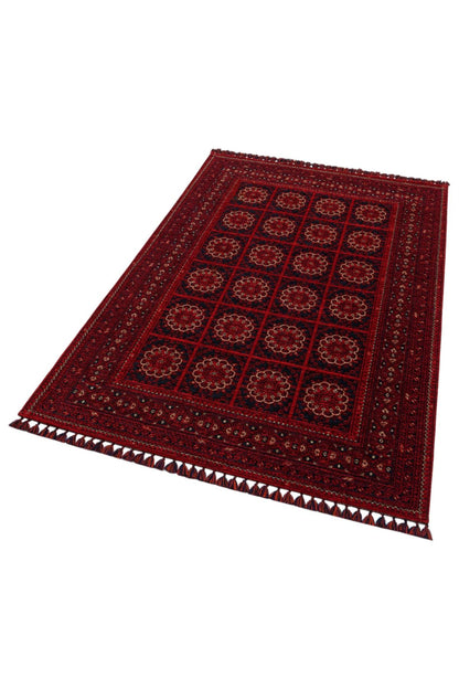 Buharı Bhr 03 Red Afgan / Yağcıbedir Desenli Hav Toz Vermez Yıkanabilir Kaymaz Ince Dokuma Halı