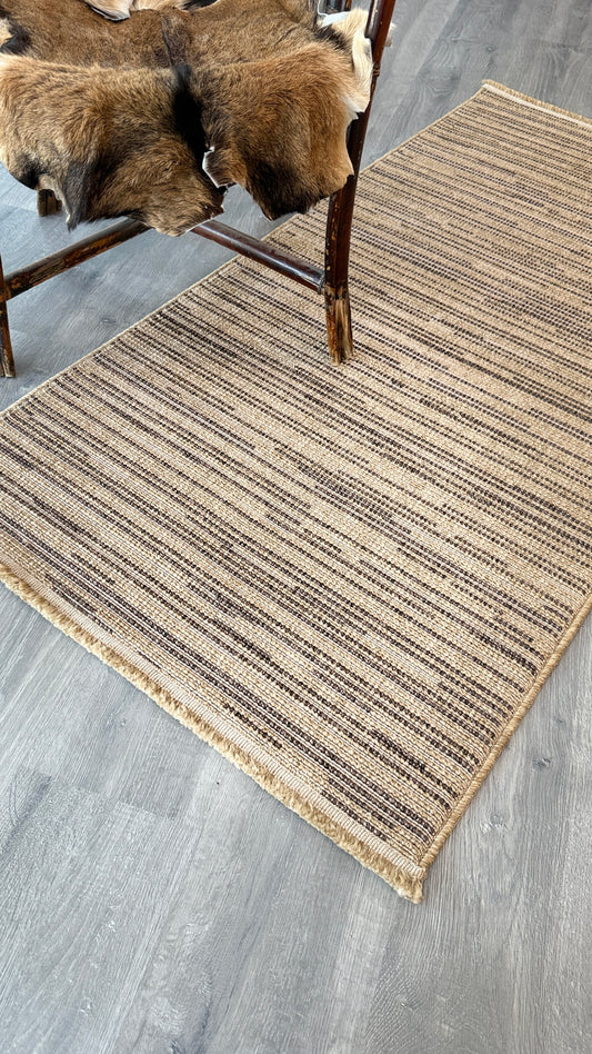 Halı Vagonu Alpaka 8004 Kahve Sisal Dokuma Makine Halısı