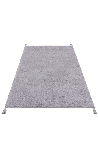 COTTON BOON CBN PLAIN GREY Yıkanabilir Kaymaz Tabanlı Naturel Pamuk Bebek Halısı
