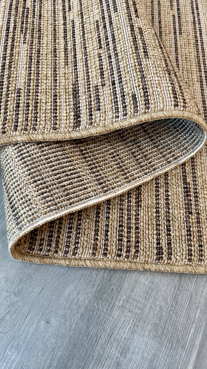Halı Vagonu Alpaka 8004 Kahve Sisal Dokuma Makine Halısı