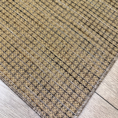 Halı Vagonu JS9903 Kahve Bej Tonlarında Jüt Sisal Halı - Kaymaz ve Dayanıklı, Hav Yapmaz