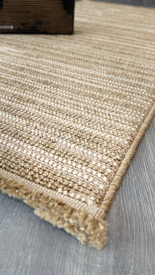 Halı Vagonu Alpaka 8001 Bej Sisal Dokuma Makine Halısı
