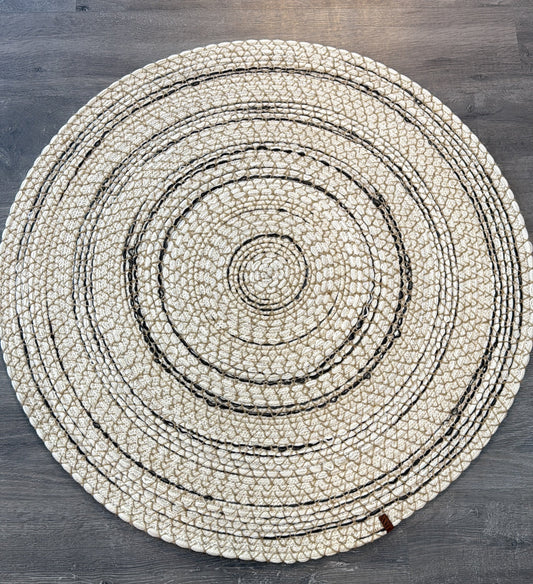 100cm Yuvarlak Çift Taraflı Jüt Pamuk Doğal Örgü Halı (Kopya)