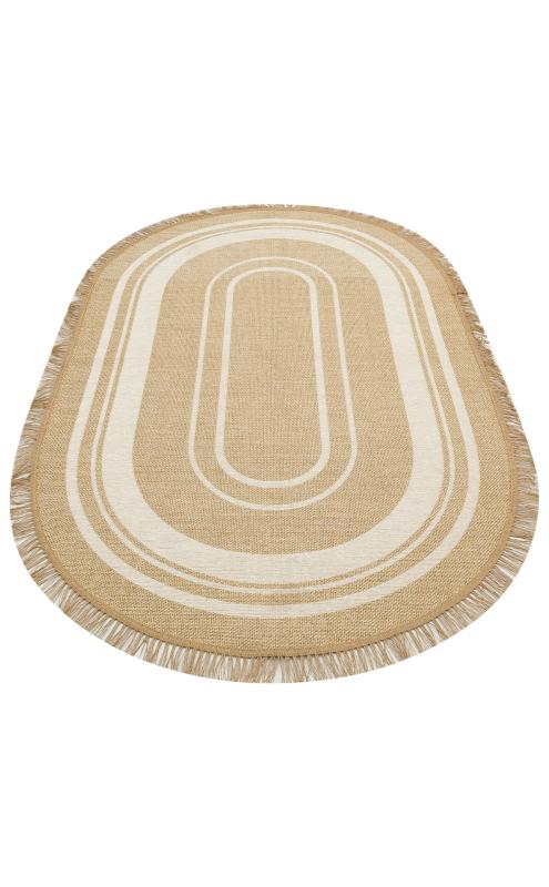 BROOKLYN%20BRK%2009%20IVORY%20OV%20Hasır%20Görünümlü%20Kaymaz%20Renkli%20Dokuma%20Modern%20Kilim